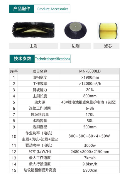 新型全封闭自卸式华亭扫地机MN-E800LD